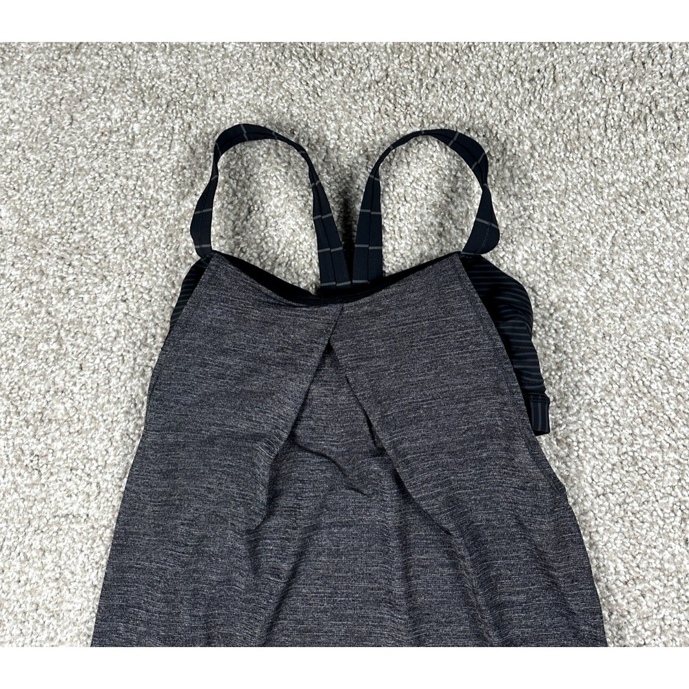 Lululemon Rest Less Tank Top Womens 6 Gray Drawcord Cinch Waist Shelf Bra - Picture 2 of 8